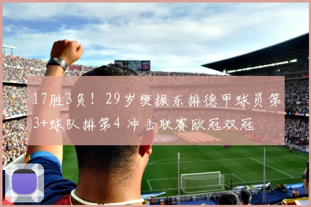 17胜3负！29岁樊振东排德甲球员第3+球队排第4 冲击联赛欧冠双冠